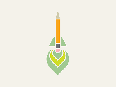 Peters Design Co - Launch letterpress minimal pencil rocket