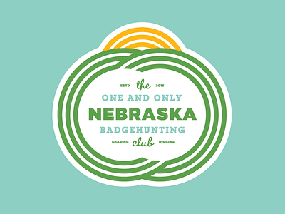 Nebraska #Badgehunting Club badge crest field nebraska sun
