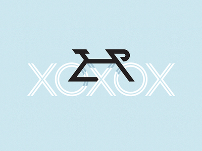 Hubs & Kisses bike frame typography xoxox