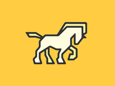 Steed horse icon logo mount steed yellow