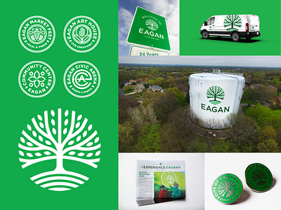 City of Eagan badge brand city crest family flag logo signage sub brand watertower