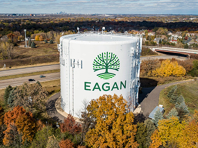 Eagan Water Tower branding city eagan identity leaf logo tree water tower