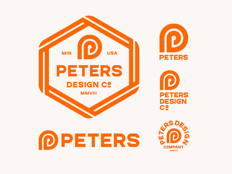 Peters Design Company Branding brand branding business custom design family font identity orange pattern system
