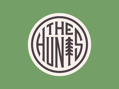 The Hunts badge band brand branding circle crest kick drum logo tree