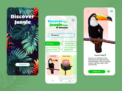 Discover Jungle — Mobile App app design minimal mobile mobile app design ui ux web website