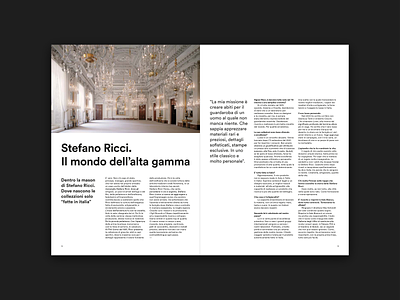 Layout of the Interview with Stefano Ricci design editorial editorial design editorial layout graphic graphic design grid grid design interview layout layout design magazine magazine design minimal swiss design swiss style type typogaphy