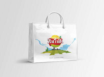 Zarnik vinyl shopping bag advertising bag design brand branding drawing illustration iran logo persian print shopping bag vector