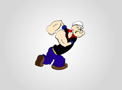 popeye adobe illustrator character color design draw figure illustration popeye vector