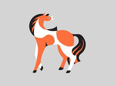 Horse colourful cute horse illustration illustrator minimal orange photoshop pony simple white