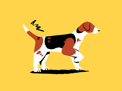 Reg beagle colourful cute design dog flat illustration illustrator jack russell tail wagging tail yellow