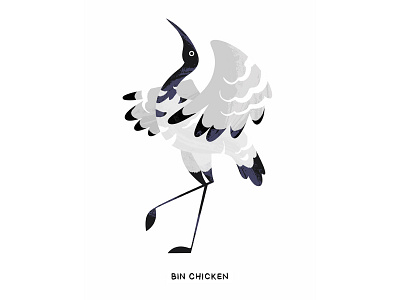 Bin Chicken animal australia australiana bin chicken bird colourful cute design flat ibis illustration illustrator white ibis