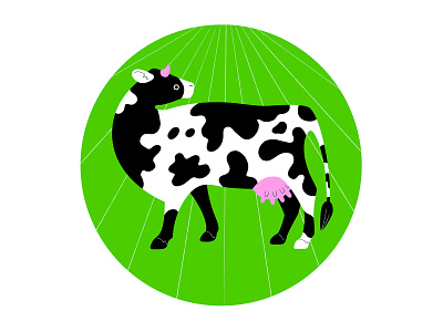 Spotty cow animal colourful cool cow cute farm farmyard field illustration illustrator splodge spots udder