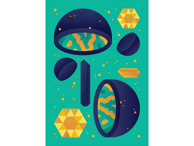 Geodes design gems geometric gold illustration illustrator vector