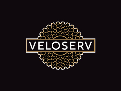 Veloserv Logo bicycle concierge service bicycle gear logo bike gear logo