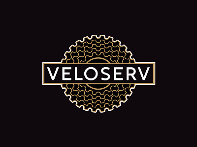 Veloserv Logo bicycle concierge service bicycle gear logo bike gear logo