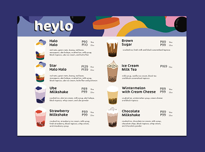 Heylo Menu branding colorful creatives design designer designers filipinas flat halohalo heylo identity illustration menu menu design menubar