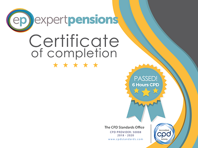 Expert Pensions - Learndash CPD Certificate backgrounds 2018 branding design graphic design minimal vector