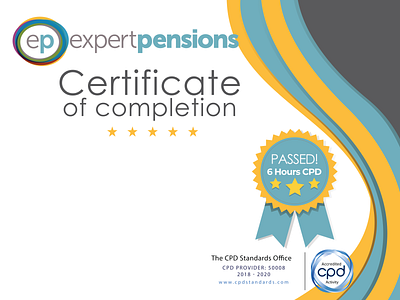 Expert Pensions - Learndash CPD  Certificate backgrounds 2018