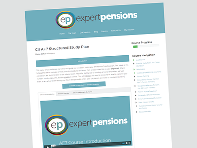Expert Pensions WordPress & Learndash E-learning website design ui ux web