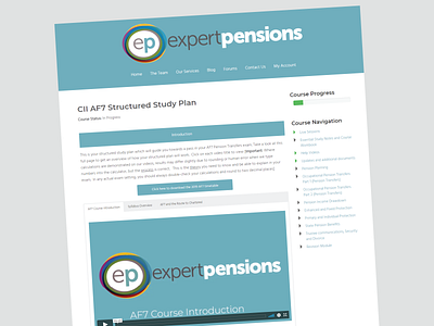 Expert Pensions WordPress & Learndash E-learning website