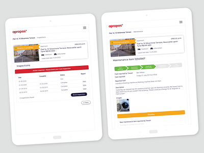 Apropos - UI Designs for property management web application app branding design ui ux web