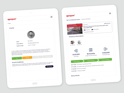 Apropos - UI Designs for property management web application app branding design ui ux web