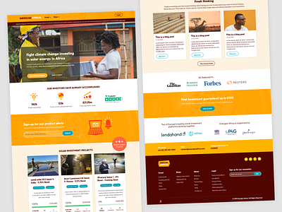 Energise Africa - Home page branding design graphic design ui ux vector web