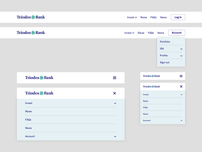 Triodos Bank - Responsive header & navigation design ui ux web
