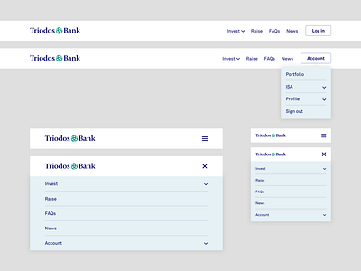 Triodos Bank - Responsive header & navigation