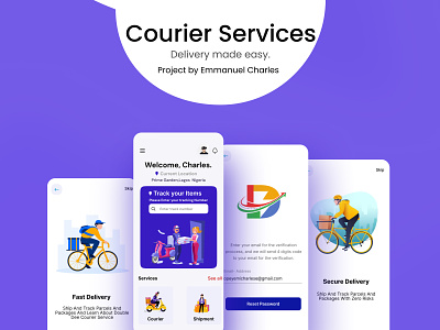 Courier Mobile Application art branding community design food illustration logo social ui ux
