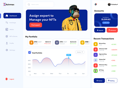 KoinMax art branding community crypto design illustration social ui ux