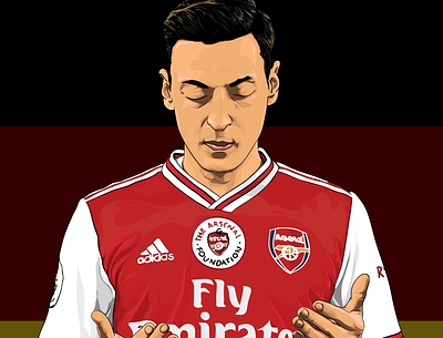 Mesut Özil adobe illustrator arsenal fc art digital art drawing fenerbahce footballer german germany huion illustration ozil turkey turkish turkiye