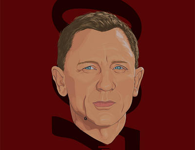 Daniel craig 007 adobe illustrator art daniel craig digital art drawing hollywood huion illustration illustrator movies