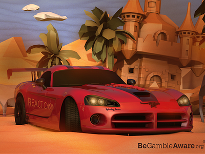 Reactcasino Promo 3d bannner bonus design gambling photoshop promotions uidesign