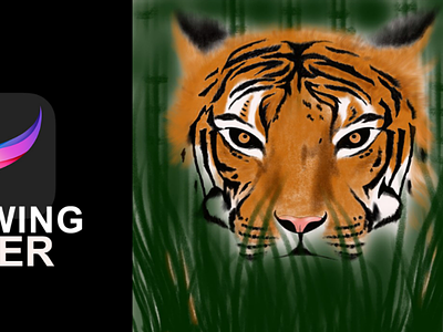 Realistic digital art... Tiger drawing...