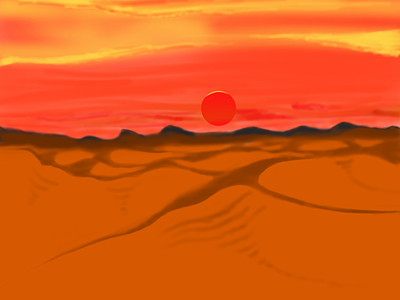 Desert sunset...procreate illustration desert desert drawing illustration procreate sunset sunset drawing
