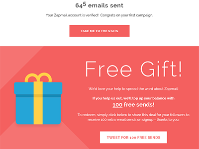 Zapmail free gift page