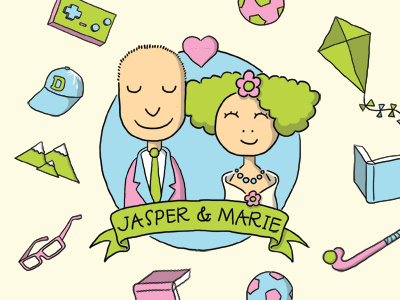 The happy couple card illustration llustration wallpaper wedding