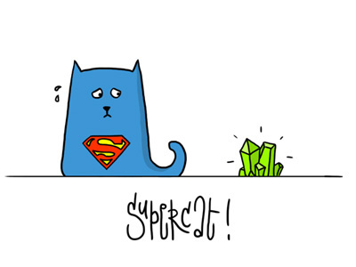 Supercat cats illustration superman