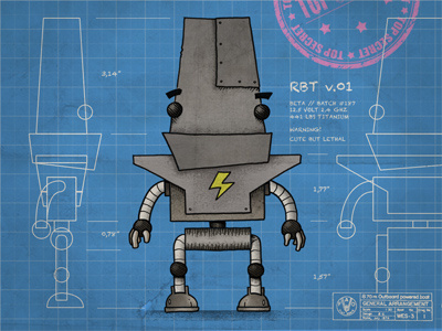 RBT v.01 blueprint illustration robot