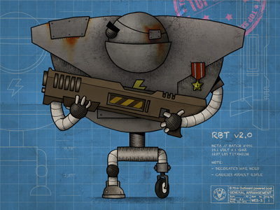 RBT v.02 blueprint illustration robot
