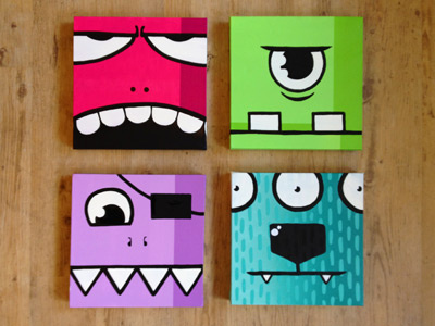 Monsters⁴ canvas monsters painting square