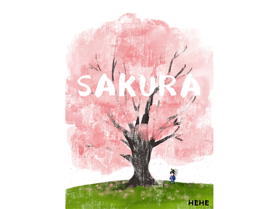 Illustration -SAKURA illustration art sakura poster