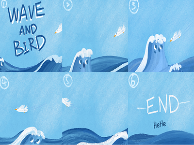 WAVE AND BIRD illustration story
