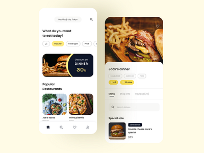 Food delivery app design