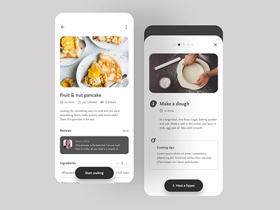 Cooking recipe app design