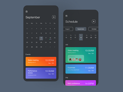 Calendar app design