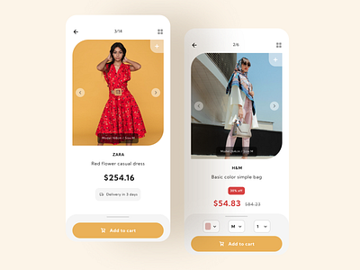 Clothes shopping app design