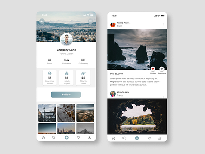 Social App UI for travelers