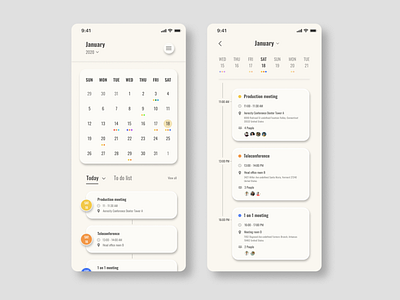 Calendar App UI